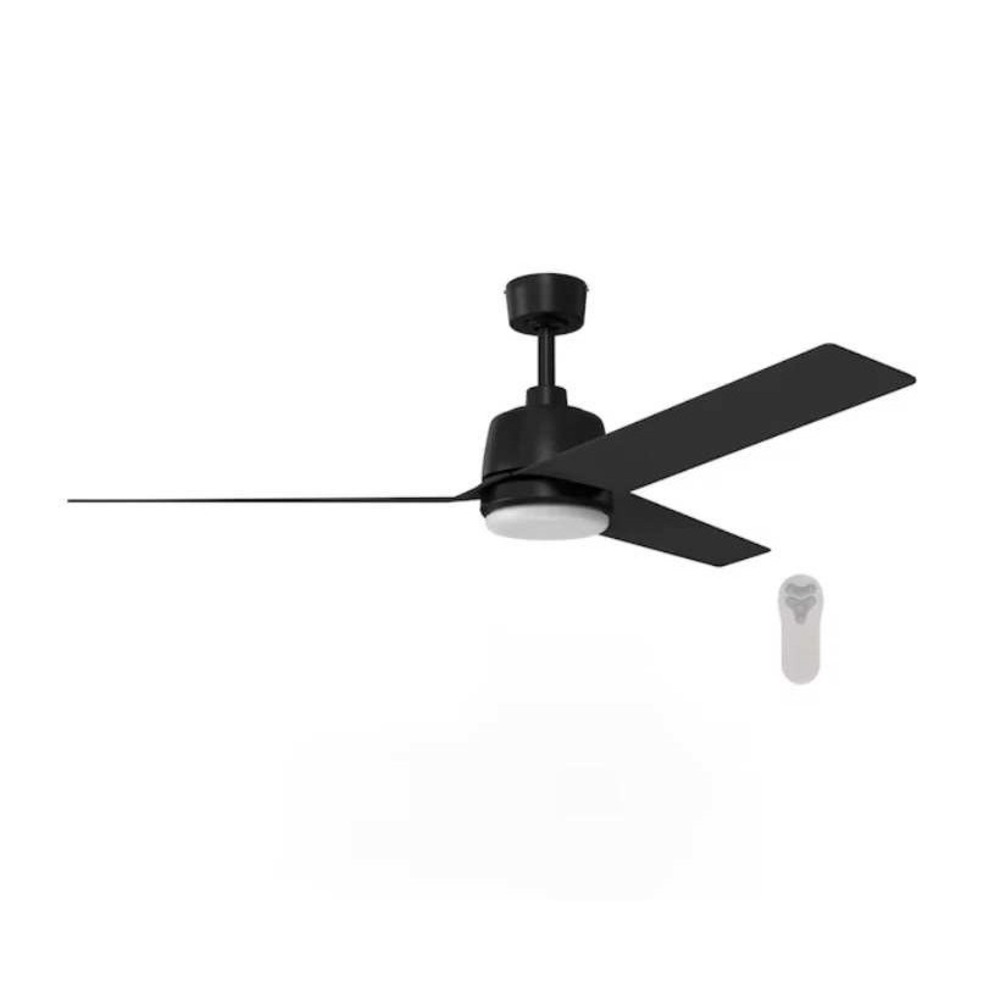 Harbor Breeze 5303207 Aftonshire Ceiling Fan 52in Matte Black LED Remote
